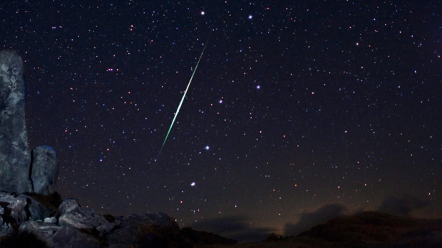 Meteor explodes across night sky