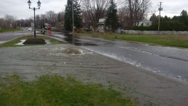 A water main broke on St. Charles Ave. in Vaudreui