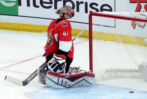Craig Anderson reacts after Weise's winner