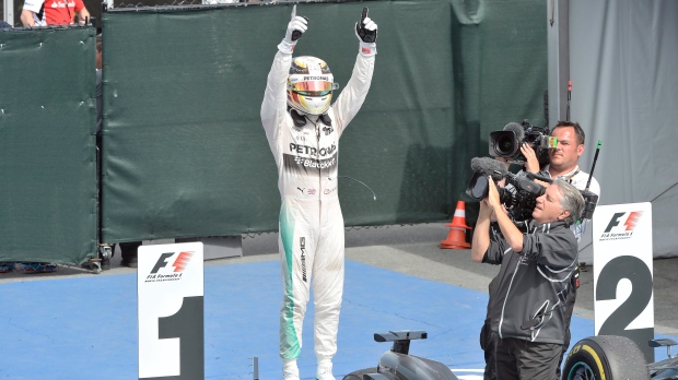 Mercedes driver Lewis Hamilton of Great Britain ce