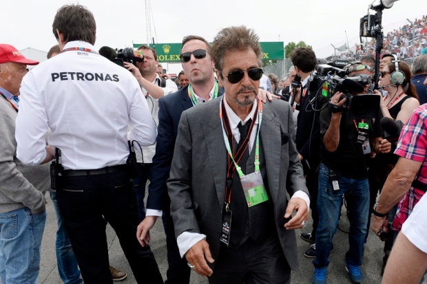 Al Pacino tours the pits at the Canadian Grand Pri