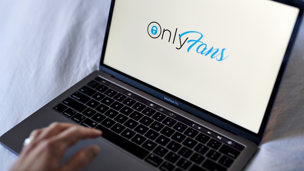 The OnlyFans logo is pictured here in New York, on June 17, 2021. (Gabby Jones/Bloomberg/Getty Images/CNN)