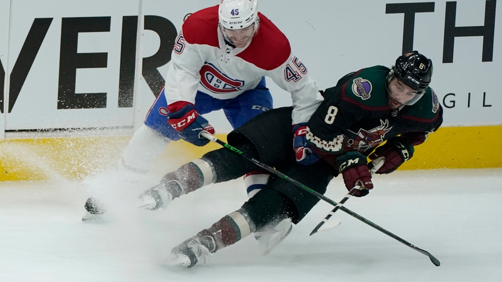 Nick Schmaltz and Johan Larsson each had a goal and an assist, and the Arizona Coyotes stretched the Montreal Canadiens' losing streak to six games with a 5-2 win on Monday.