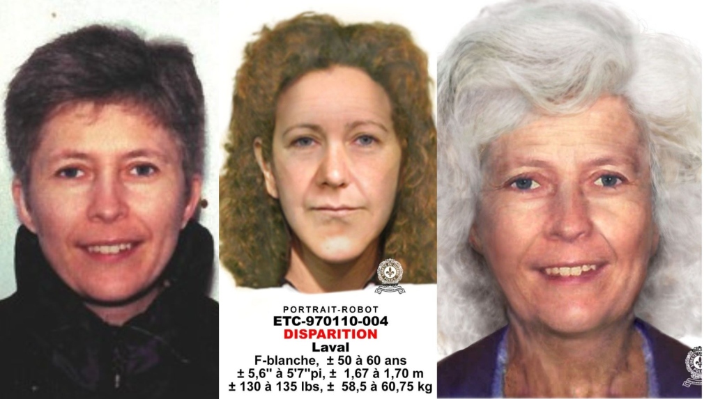 Police released a photo and two composite sketches of a woman from Levis, Que. who went missing in 1997 after reopening the cold case this week. (Source: Levis police)