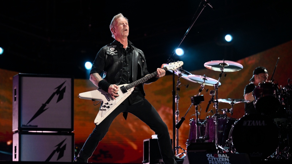 James Hetfield of Metallica performs during the Global Citizen Festival on Saturday, Sept. 24, 2022, at Central Park in New York. (Photo by Evan Agostini/Invision/AP)