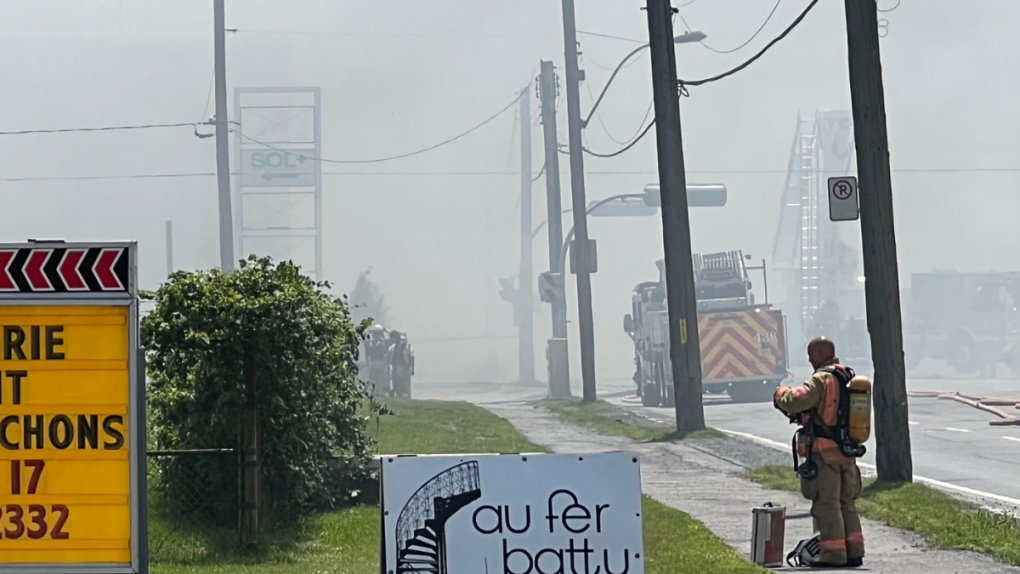 Around 150 firefighters are working to put out a major blaze in Montreal's east end. 