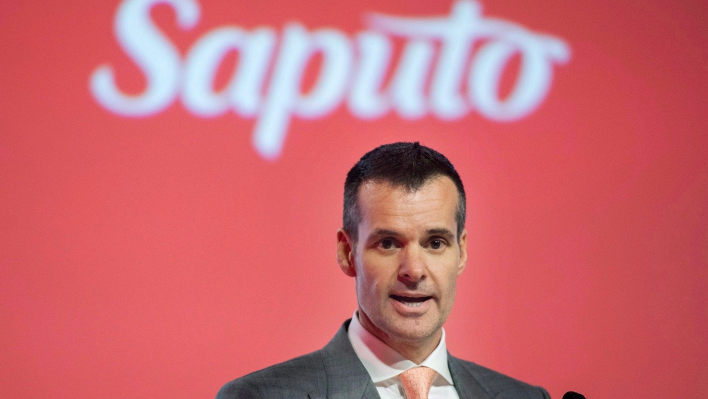 Saputo Inc., Chairman of the Board and CEO Lino Saputo Jr., addresses at the company's annual general meeting in Laval, Que., Tuesday, Autust 7, 2018. THE CANADIAN PRESS/Graham Hughes