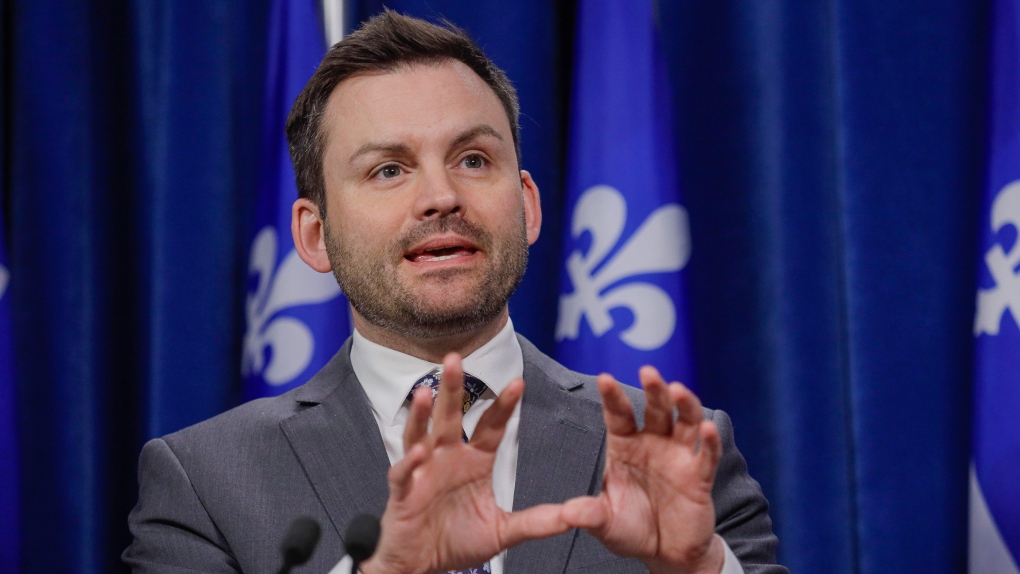 Parti Quebecois Leader Paul St-Pierre Plamondon gestures as he speaks to the media at the National Assembly in Quebec City, Thursday January 26, 2023. THE CANADIAN PRESS/Francis Vachon.