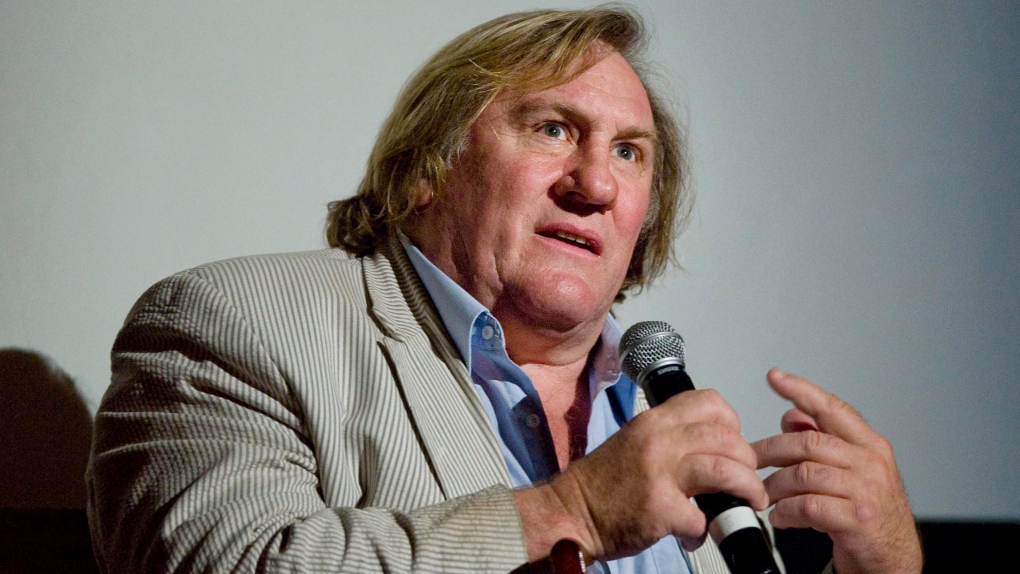 French actor Gerard Depardieu speaks on the final day of the Montreal World Film Festival in Montreal, Monday, Sept.6, 2010.THE CANADIAN PRESS/Graham Hughes