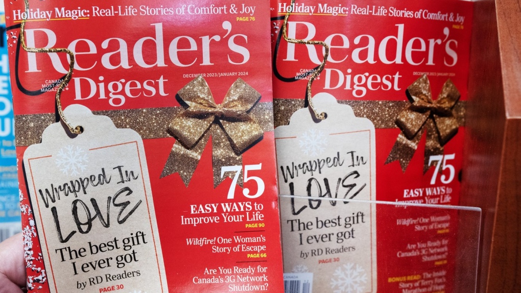 The latest edition of a Canadian Reader's Digest is seen Wednesday, Dec. 6, 2023 in Montreal.The company announced they will cease Canadian operations next spring.THE CANADIAN PRESS/Ryan Remiorz