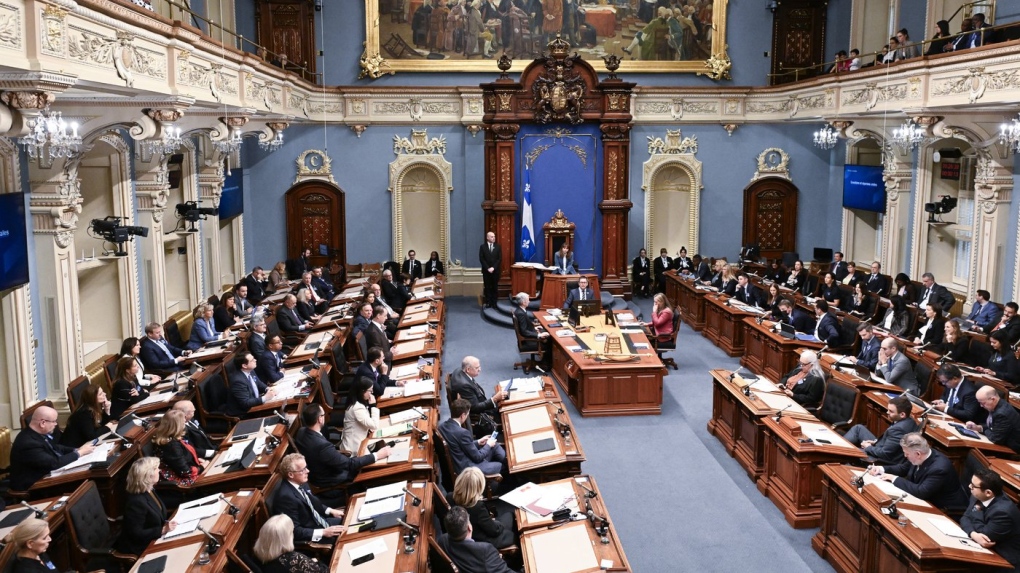 An overall view of the National Assembly, during question period, at the legislature in Quebec City, Tuesday, Nov. 21, 2023. THE CANADIAN PRESS/Jacques Boissinot