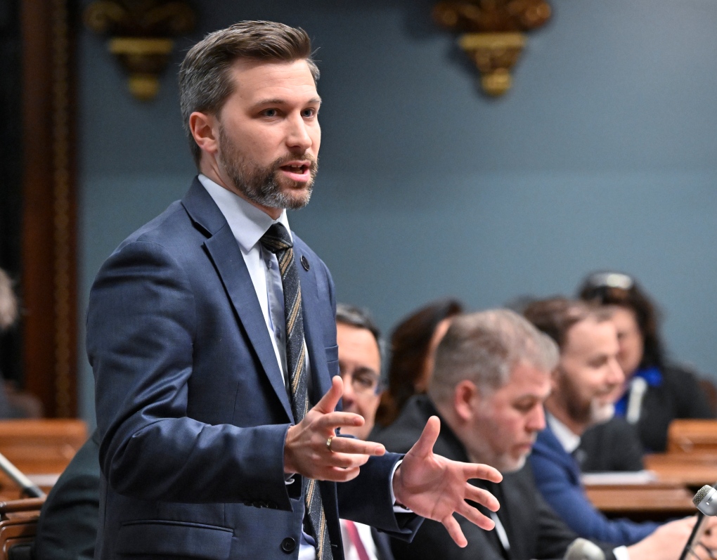 Quebec Solidaire Leader Gabriel Nadeau-Dubois questions the government as the National Assembly resumes, Tuesday, January 31, 2023 at the legislature in Quebec City. THE CANADIAN PRESS/Jacques Boissinot