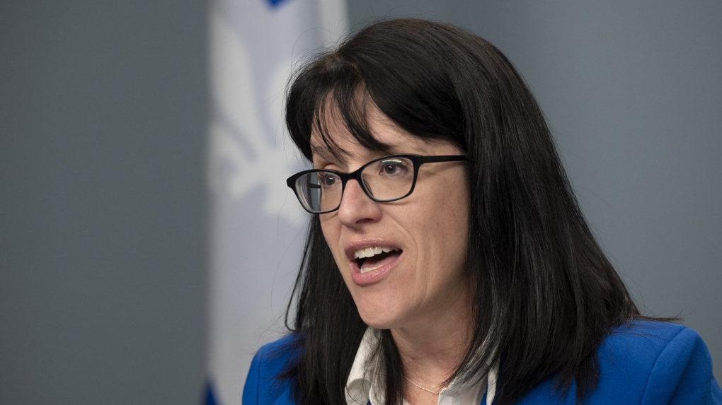 Quebec Treasury Board president Sonia Lebel unveils the government offers to the main unions during a press conference, in Quebec City, Thursday, Dec. 15, 2022. THE CANADIAN PRESS/Jacques Boissinot