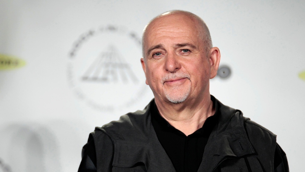 In this April 10, 2014 file photo Hall of Fame Inductee Peter Gabriel appears in the press room at the 2014 Rock and Roll Hall of Fame Induction Ceremony in New York. (Photo by Andy Kropa/Invision/AP, File)