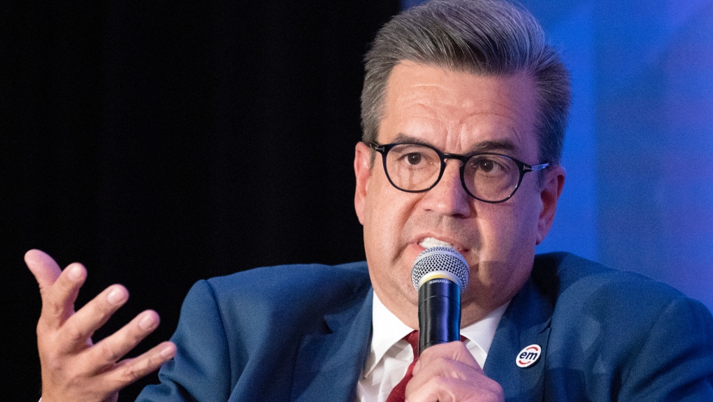 FILE PHOTO: Montreal mayoral candidate Denis Coderre takes part in a debate with Valerie Plante, Wednesday, September 29, 2021 in Montreal. THE CANADIAN PRESS/Ryan Remiorz