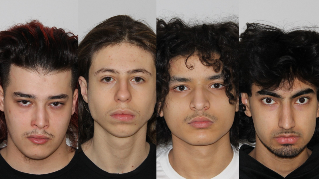 Abdellah Affane, Ouassim Aissi, Ahmed Mekkika and Mirwiss Nazrani were arrested as part of 'Project Quartz' which investigated car thefts in Laval, Que. SOURCE: SPL
