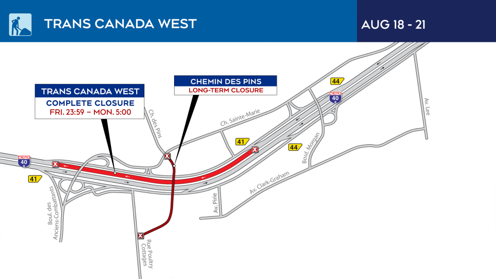 Here are the Montreal road closures for the weekend in and around