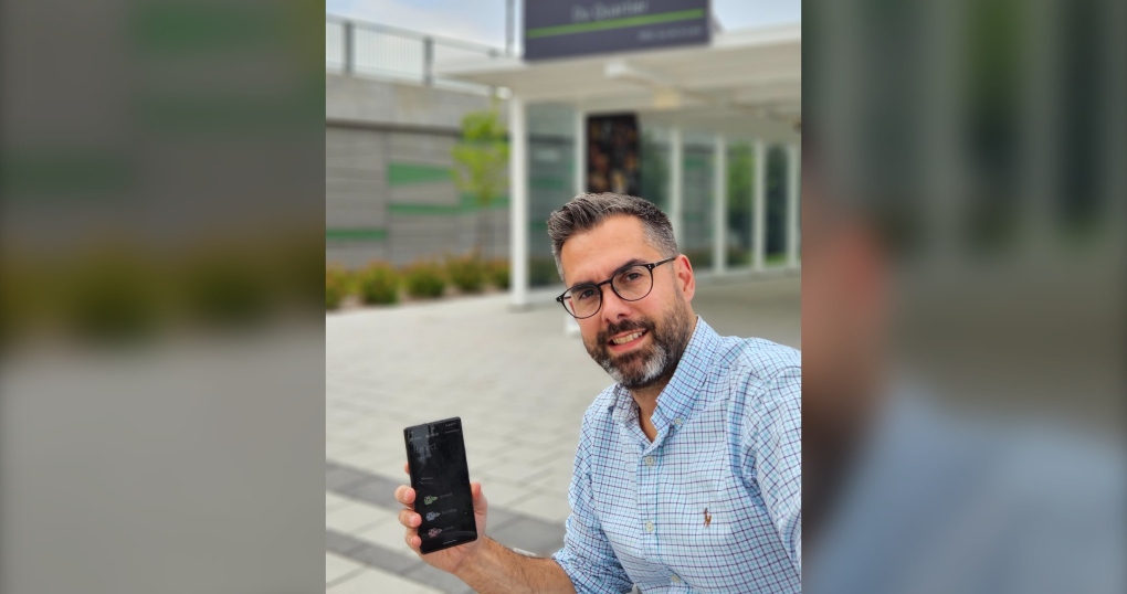 Charles Jeremy Colnet developed an app called Remexit to help navigate Montreal's new light-rail system, the REM. (Supplied image)