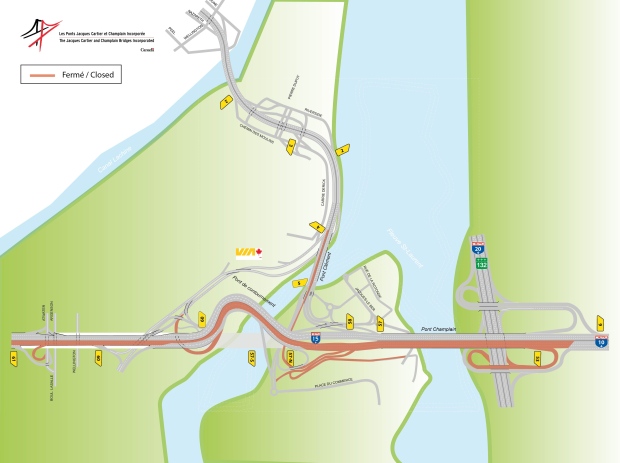 Champlain Bridge map