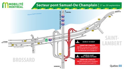 South Shore Champlain Bridge closures