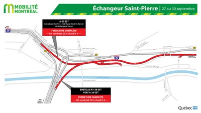 Closures off the Mercier Bridge