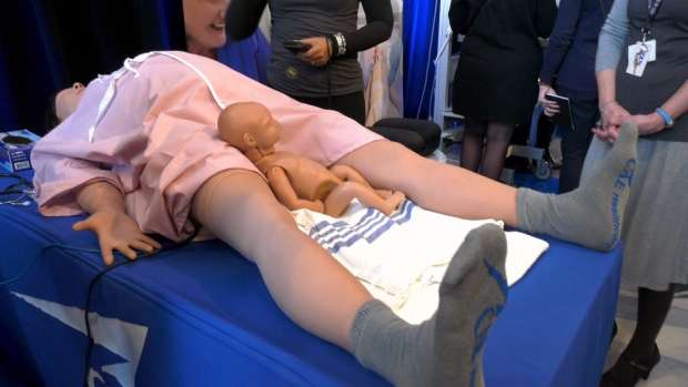 A simulated childbirth