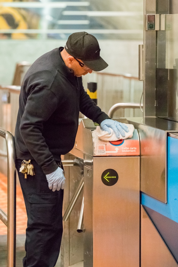 STM staff cleans terminal