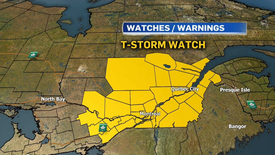 Thunderstorm watch in Montreal