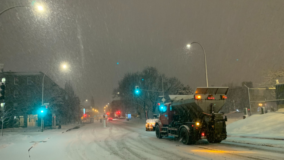 Crews out clearing snow in Montreal