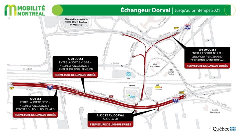 Dorval interchange closure