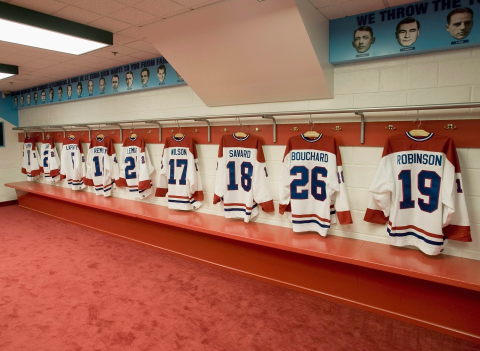 Jersey's of past Montreal Canadiens' players