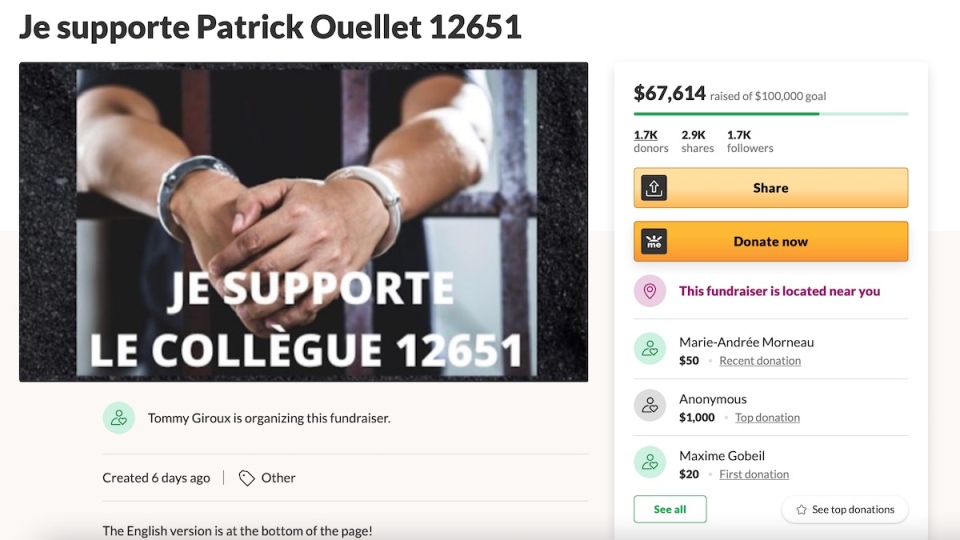 online fundraiser patrick ouellet Nicholas Thorne-