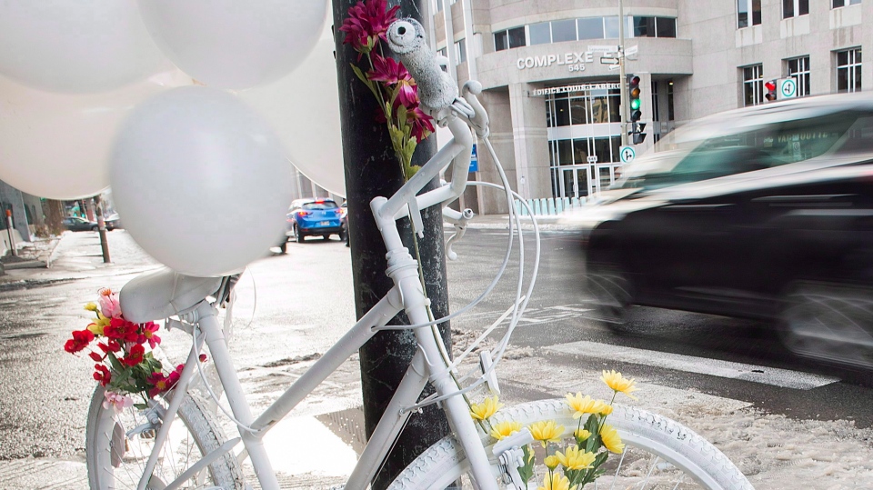 Ghost bike in honour of Clement Bazin