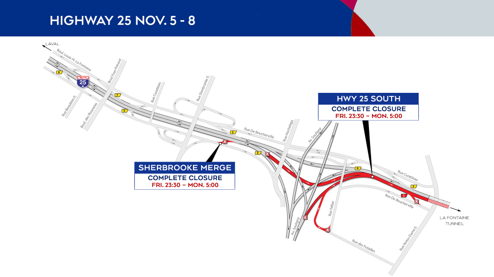 Highway 25 closures Nov. 5 to 8, 2021