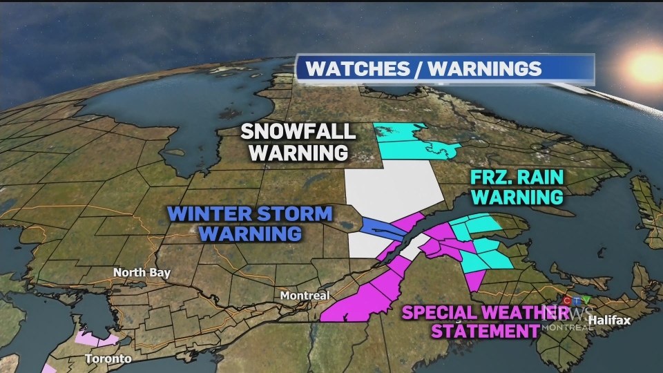 Winter weather heads to Quebec