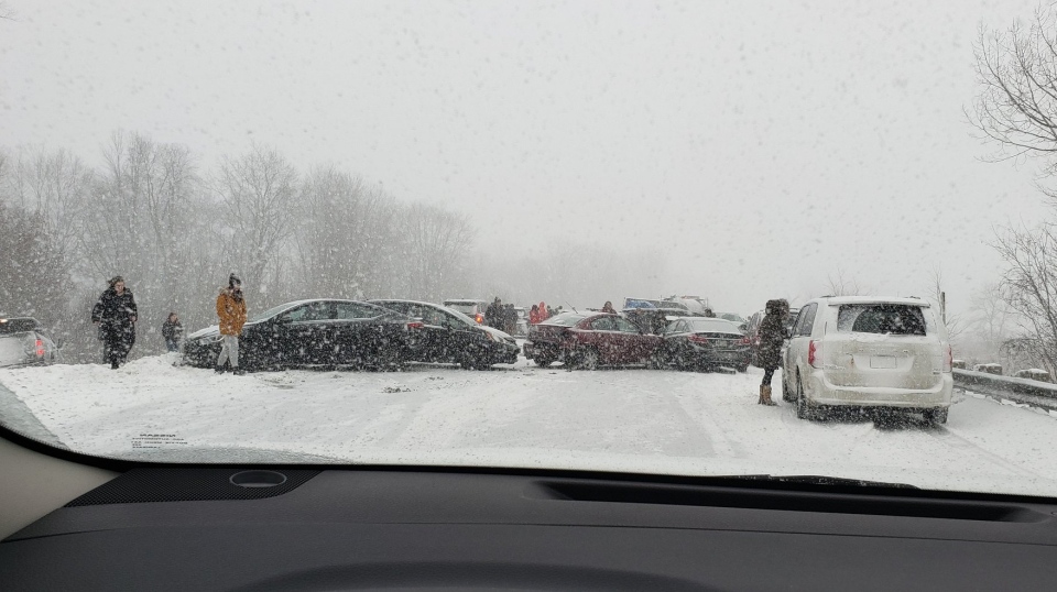 Pile up on the Quebec Highway