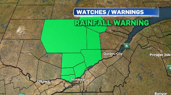 Rainfall watches and warnings