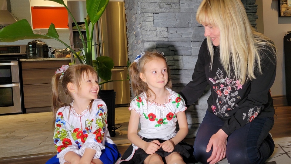 Ukrainian family settling in their new home