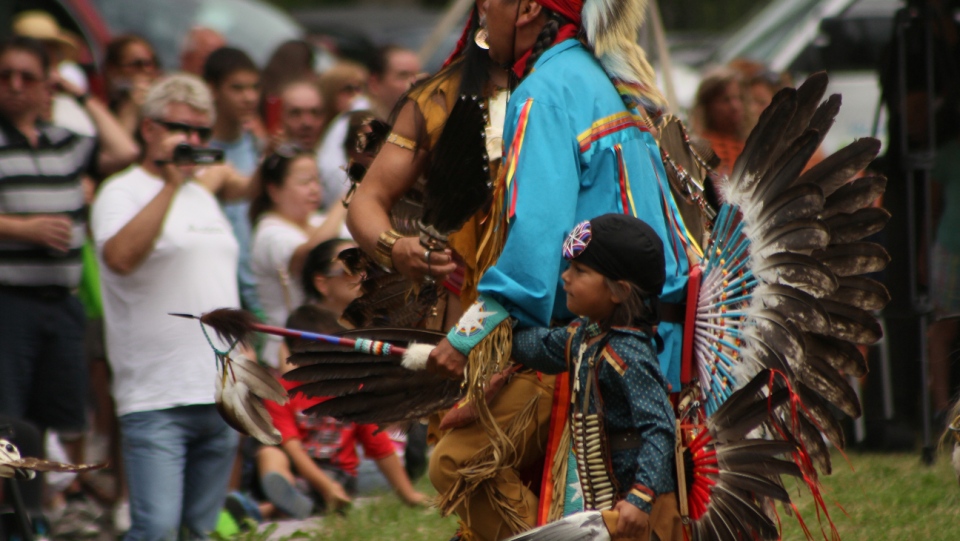 Young pow-wow dancer