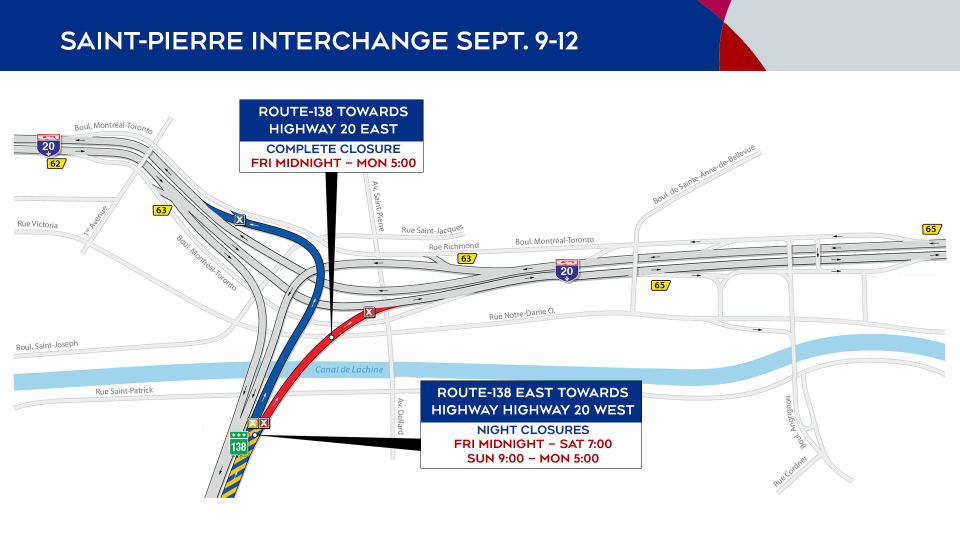 St. Pierre Interchange closures