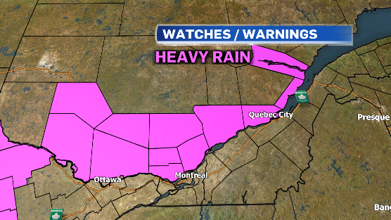 Quebec weather graphic