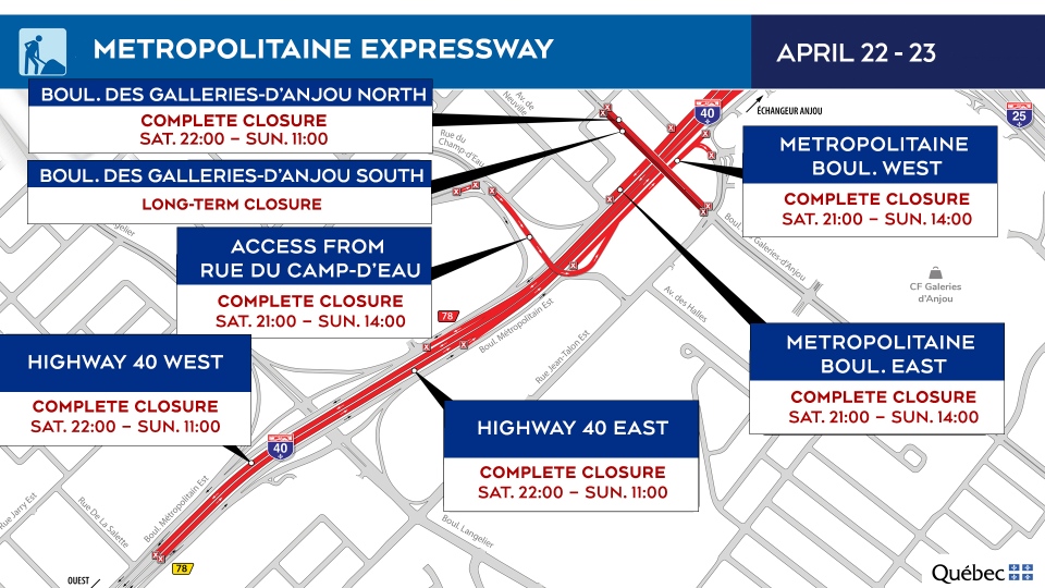 Metropolitaine Expressway closures