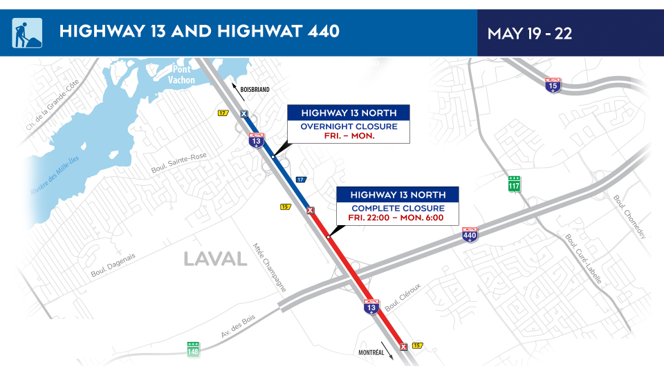 Highway 13 closures at the 440
