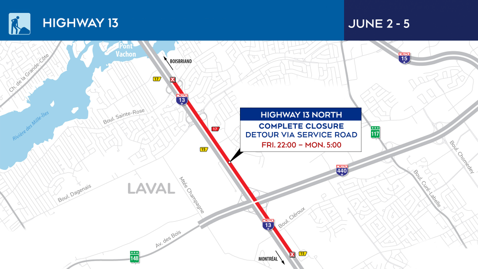 Highway 13 closures from June 2 to 5