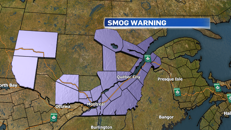 Smog warning Quebec